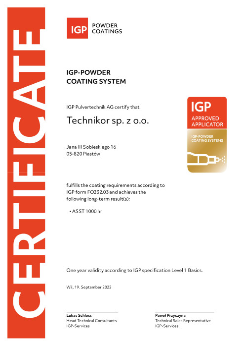 certyfikat IGP
